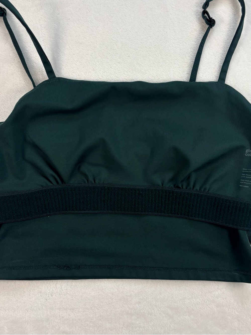 GIRLFRIEND COLLECTIVE Emerald Green Cropped Cami Tank Built In Bra M - Picture 5 of 8